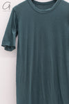 Boris Bidjan Saberi WTS1 series long hand-dyed short-sleeved cotton T-shirt WTS1.LONG FTT00001-HZ Seaweed